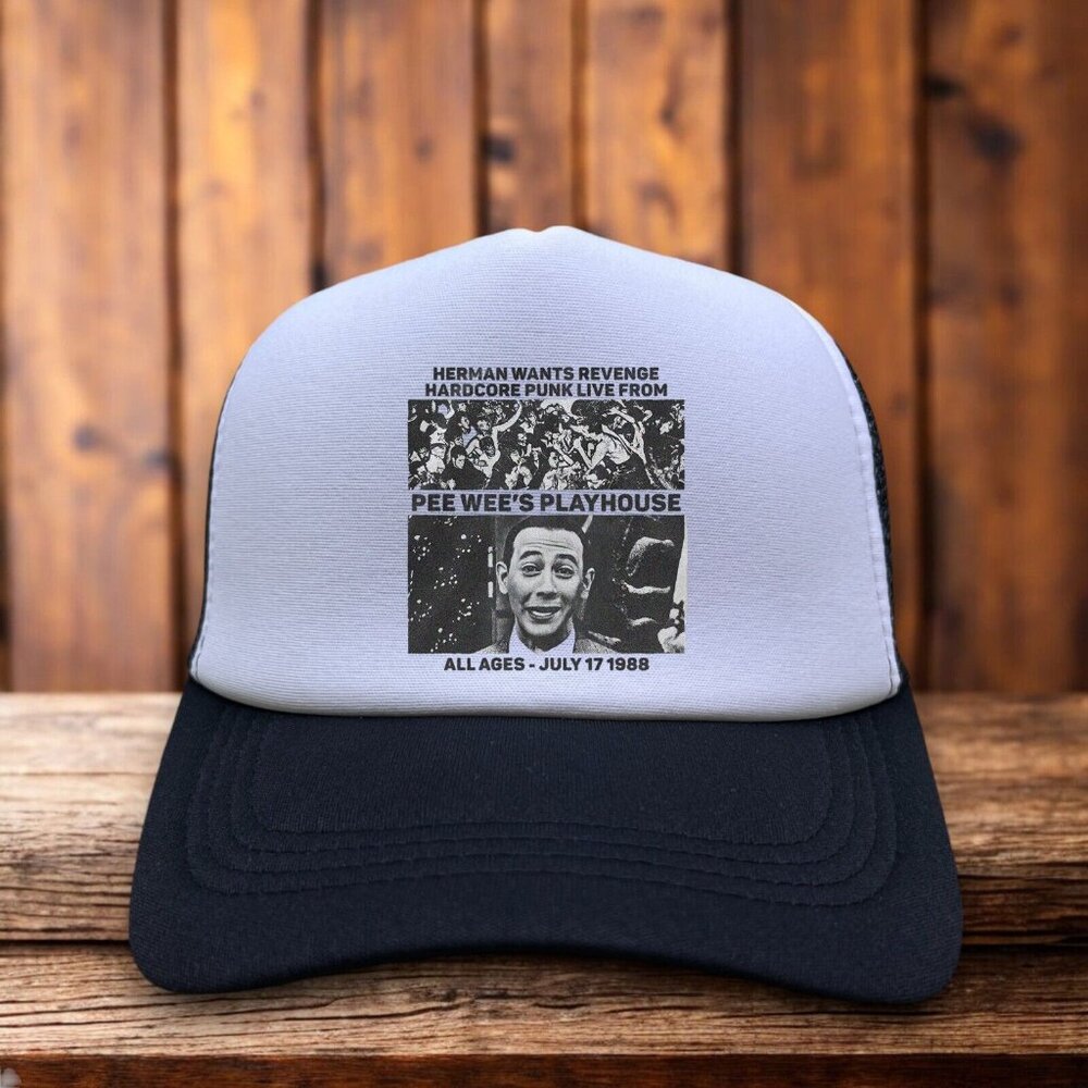 Pee Wee's Playhouse 1988 Punk's Revenge Black Snapback Paul Reubens Ball Cap